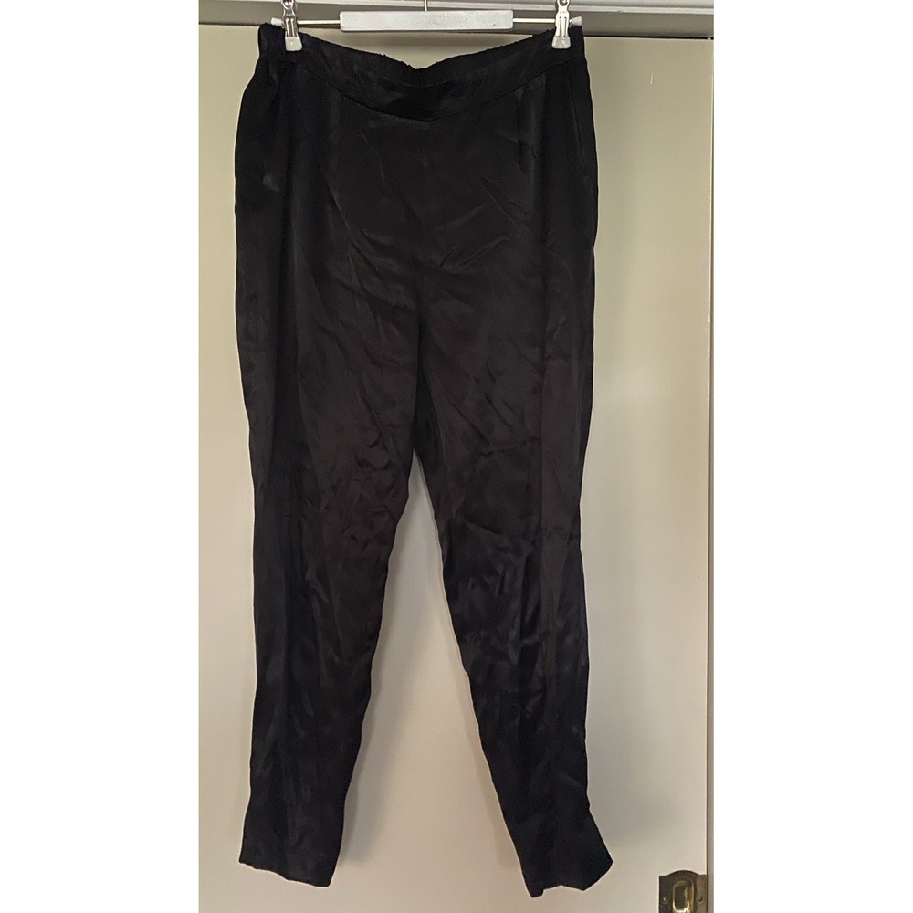 Michael Stars Lidia Relaxed Jogger Pants Black Satin Size Large REVOLVE